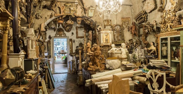 Antique market stalls
